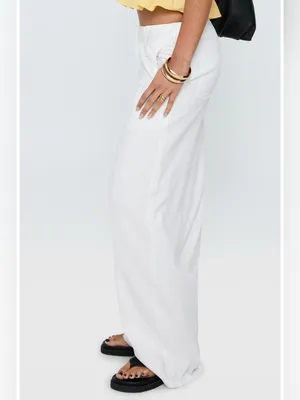 Princess Polly Pedra Linen Blend Wide Leg Pants Size 8 thumbnail 3