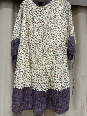 Roller Rabbit Womens Aidan Dress L Multi-Color Floral Long Sleeve Cotton thumbnail 8