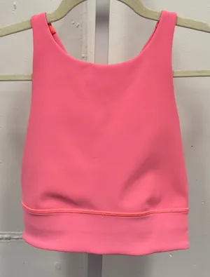Lululemon Energy Bra High Neck Longline Ribbed Hot Pink W2CKSS Size 8 Athleisure thumbnail 1