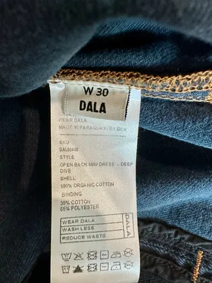 DALA Deep Dive Blue Denim Open Back Mini Dress Size 30 thumbnail 4