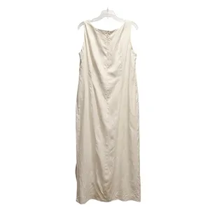 Hilo Hattie Hawaii‎ Silk Jacquard Pineapple Maxi Dress Cream Ivory Sleeveless 18 thumbnail 2