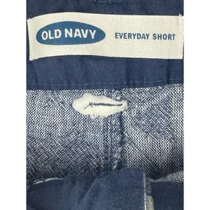 Old Navy Everyday Shorts Womens 0 Blue White Tropical Floral Linen Blend Palm thumbnail 2