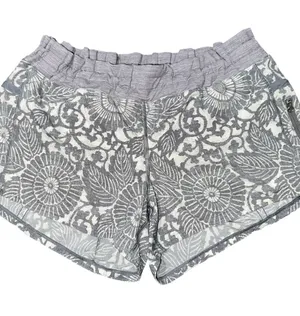 lululemon athletica Women’s Size 10 Gray Floral Printed Athletic Tracker Shorts thumbnail 1