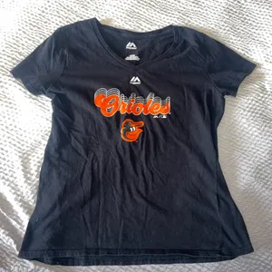 Majestic Black and Orange Orioles Women’s Tee Size Small thumbnail 1