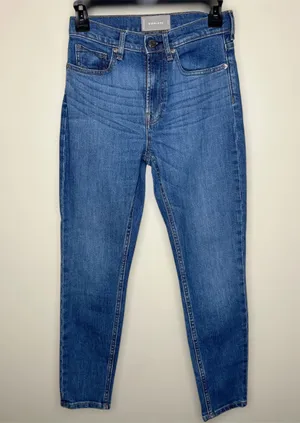 Jeans 25 Med Wash Blue High Rise Skinny Ankle Crop Denim Modern Twill thumbnail 1
