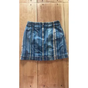 Wild Fable Blue Striped‎ Denim Mini Skirt Size 2 Back Zip Stretch A-Line Retro thumbnail 2