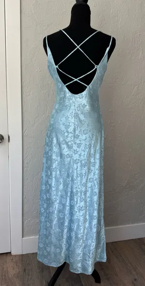 Steppin Out 1990s Vintage Blue Slip Dress thumbnail 3