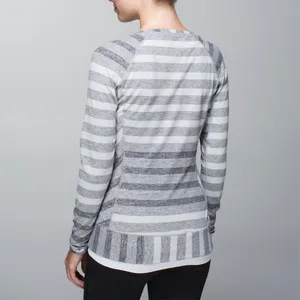Lululemon Race Your‎ Pace Long Sleeve Marshmallow Stripe Heathered Athleisure thumbnail 2