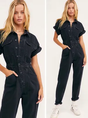 Free People Marci Coveralls Black thumbnail 2