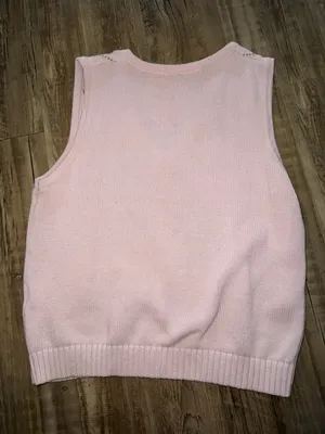 Brandy Melville Pink and blue Gingham sweater vest thumbnail 4