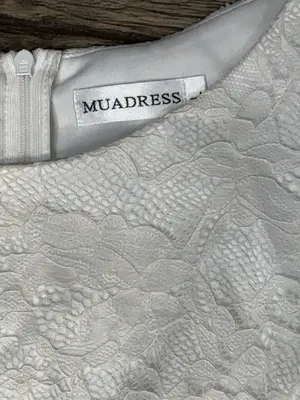 MUADRESS White Ivory Floral Lace Fit & Flare Dress Size L thumbnail 4
