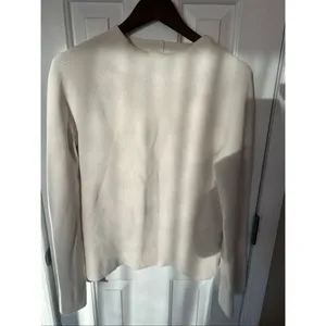 Banana republic sweater large white/ivory with cut out back cotton blend w flare thumbnail 5