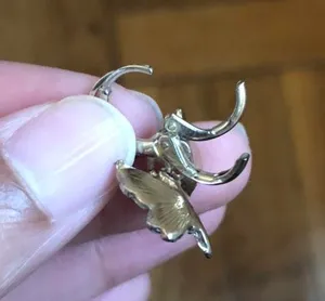 Free People 14k Gold Butterfly Earrings thumbnail 7