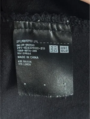 UNIQLO Linen Blend A-Line Midi Dress Black Sleeveless Tie Waist Size S thumbnail 8