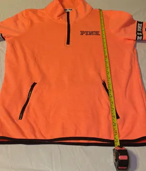 PINK - Victoria's Secret Spellout Quarter Zip Pullover Size Medium NWOT thumbnail 9