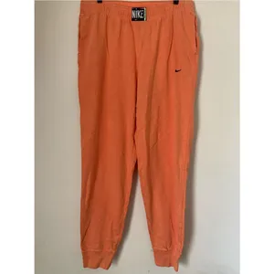 Nike Women’s Cotton Acid Wash Orange Fleece Lightweight Joggers L Athleisure thumbnail 2
