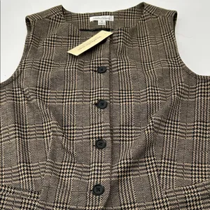 JohnPaulRichard Brown Plaid Blouse Size M thumbnail 5