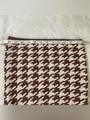 Willow & Wind Brown and White Modern Houndstooth Crop Top size S thumbnail 6