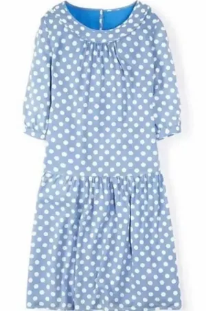 Boden Blue white Dress TALL Long thumbnail 1