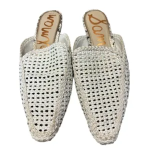 Sam Edelman Cream Elva Slip On Woven Mule Flats thumbnail 6