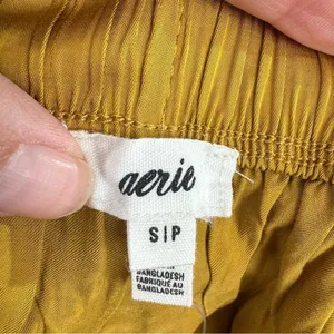 Aerie Size S Mini Skirt‎ Sweet N’ Silky In Honey Ruffle Layers Satin Elastic NEW thumbnail 7