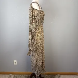 Free People Aglow Cutout Midi Maxi Dress Size L Ditsy Floral Long Puff Sleeves‎ thumbnail 7
