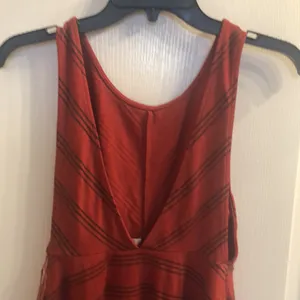 Free People Open Back Red Chevron Dress thumbnail 3