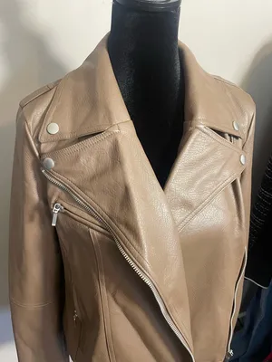 Bagatelle Collection Jacket Size S Brown Faux Vegan Leather Moto Biker Chic thumbnail 5
