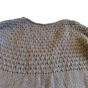 Free People Chunky Pullover V-Neck Sweater Neutral Brown Wool Stretch Size Large thumbnail 8