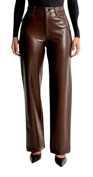 Abercrombie & Fitch Curve Love Vegan Leather 90’s Relaxed Ultra High 33 16 Short thumbnail 1
