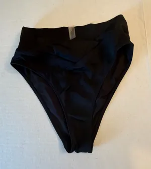 PINK Victoria’s Secret High-Waist Black Bikini Bottom size Small thumbnail 1