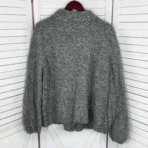 Willi Smith Marled Peplum Wool Blend‎ Cardigan Sweater Grey XL thumbnail 9