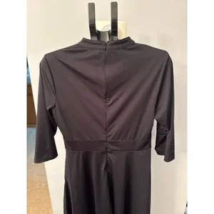 Nmoder Women's black Quarter‎ Sleeve Midi V-Neck Polyester Dress Size XL thumbnail 5