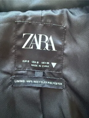 Zara Faux Leather Black Jacket Size Small thumbnail 7