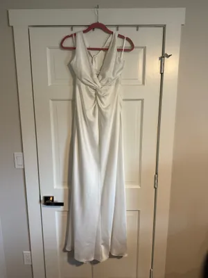 ASOS Twist front white halter maxi dress thumbnail 4