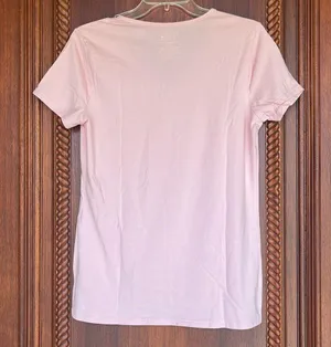 Pink Pastel Blush Vneck Short Sleeve thumbnail 5