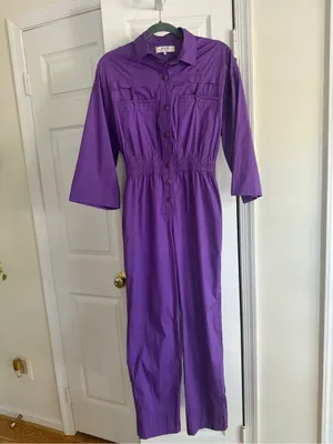 SEA New York Tabitha Purple Jumpsuit Size 00 Game Day Mardi Gras thumbnail 10