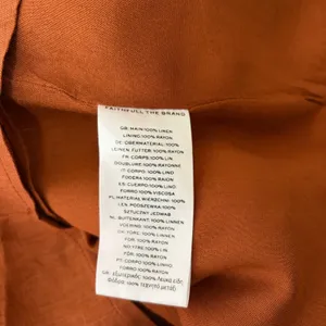 Revolve FAITHFULL THE BRAND Almero Linen Dress Brown Plain Spice Party X-Small thumbnail 12