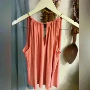 $278 Ramy Brook Rosette Chain Trim Halter Top Size Medium Deco‎ Rose NEW thumbnail 2