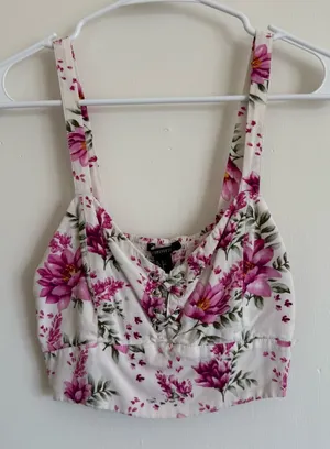Forever 21 Pink Floral Tank Top thumbnail 1