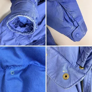 Vintage Eddie Bauer Coat Down FLAWS Women Parka Blue Hooded Winter Coat Medium thumbnail 10