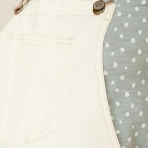 Old Navy Off White Jean Shortalls thumbnail 6