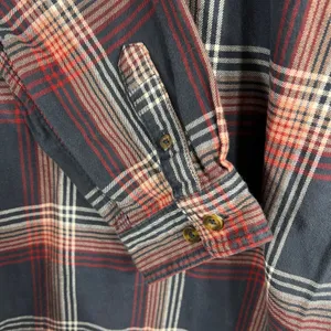 Carhartt Farwell Pullover Henley Flannel Shirt Large Navy Red Plaid Work Utility thumbnail 6