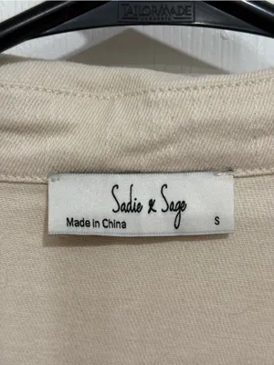 Sadie‎ & Sage Echo's Sister Distressed Denim Romper Cream Utility Frayed S thumbnail 3