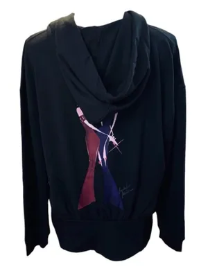 BADGLEY MISCHKA Black Avant Gard Zip Up Hoodie Size Large thumbnail 9