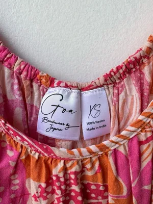Pink and orange floral maxi dress with cami straps thumbnail 7