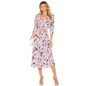 IRO Liky Floral Ruffle Midi Dress thumbnail 3