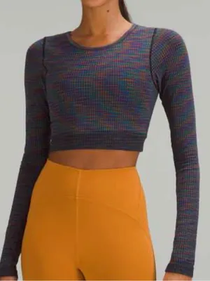Lululemon Ebb to Street Long Sleeve Shirt Rainbow Multi / Black thumbnail 1