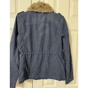 VTG Y2K Levi’s Denim‎ Jacket Collar Button Zip Pocket Blue Dark Women - Size M thumbnail 2