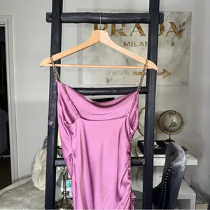 ASTR The Label Trista Satin Mini Dress in Mauve Pink with Gold Chain Straps thumbnail 8